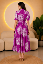Printed Fit & Flare Midi Dress
