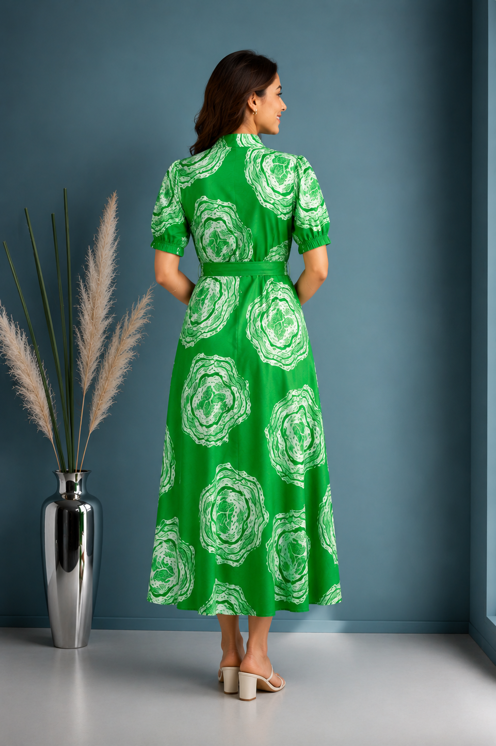 Printed Fit & Flare Midi Dress