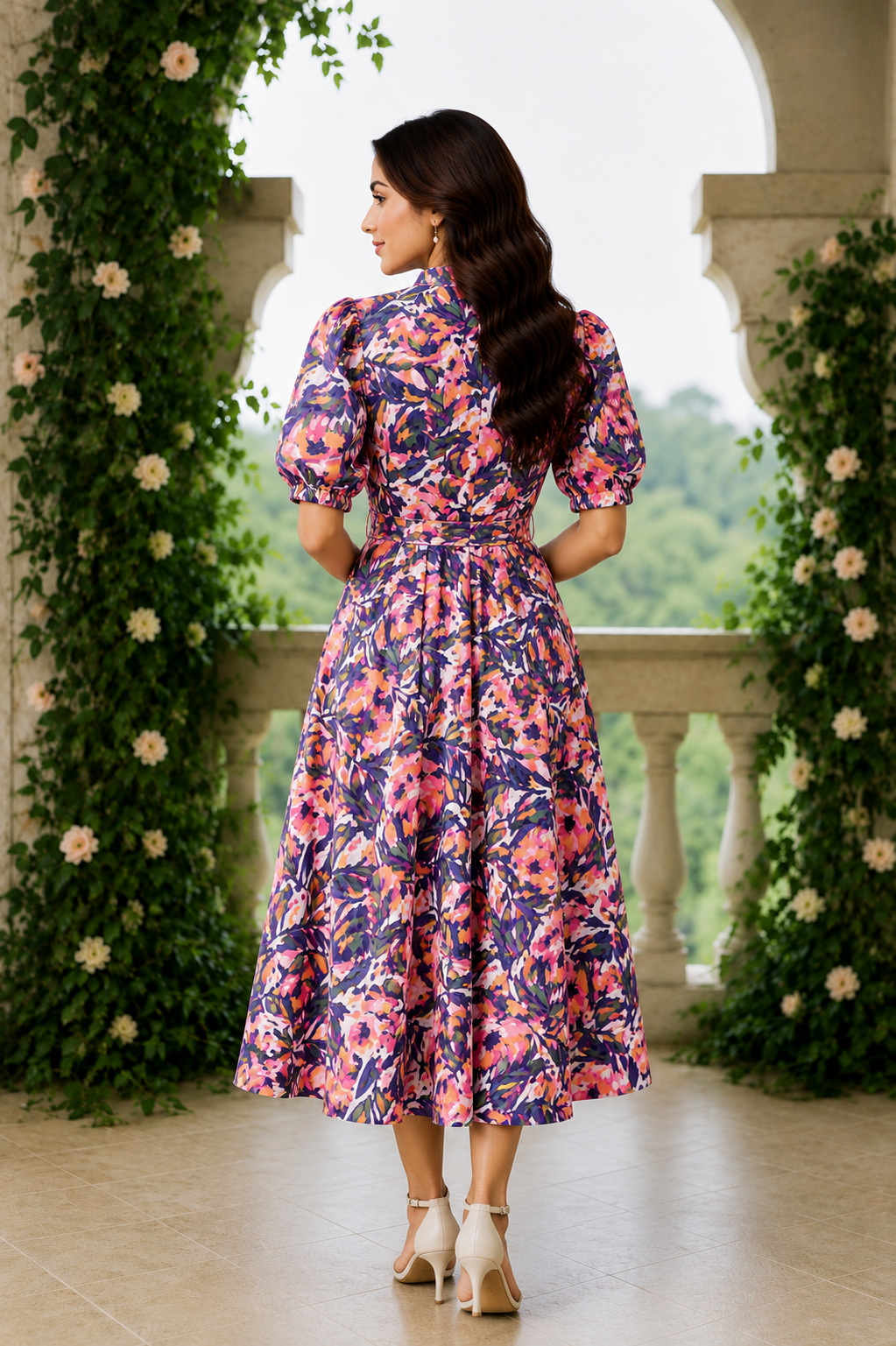 Floral Fit & Flare Midi Dress
