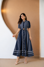 Premium Printed Belted Dress