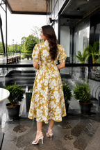 Floral Belted Midi Dress