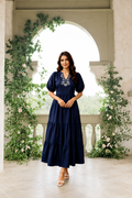 Coral Embroidered Tiered Maxi Dress