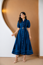 Premium Printed Belted Dress