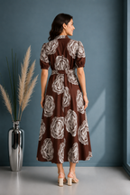 Printed Fit & Flare Midi Dress