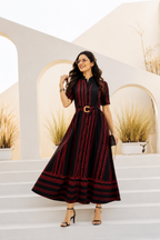 Premium Printed Belted Dress