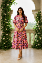 Floral Fit & Flare Midi Dress