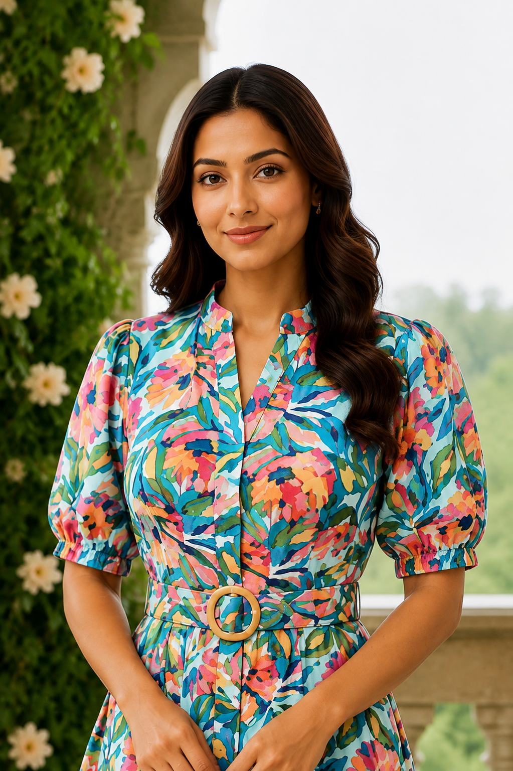 Floral Fit & Flare Midi Dress