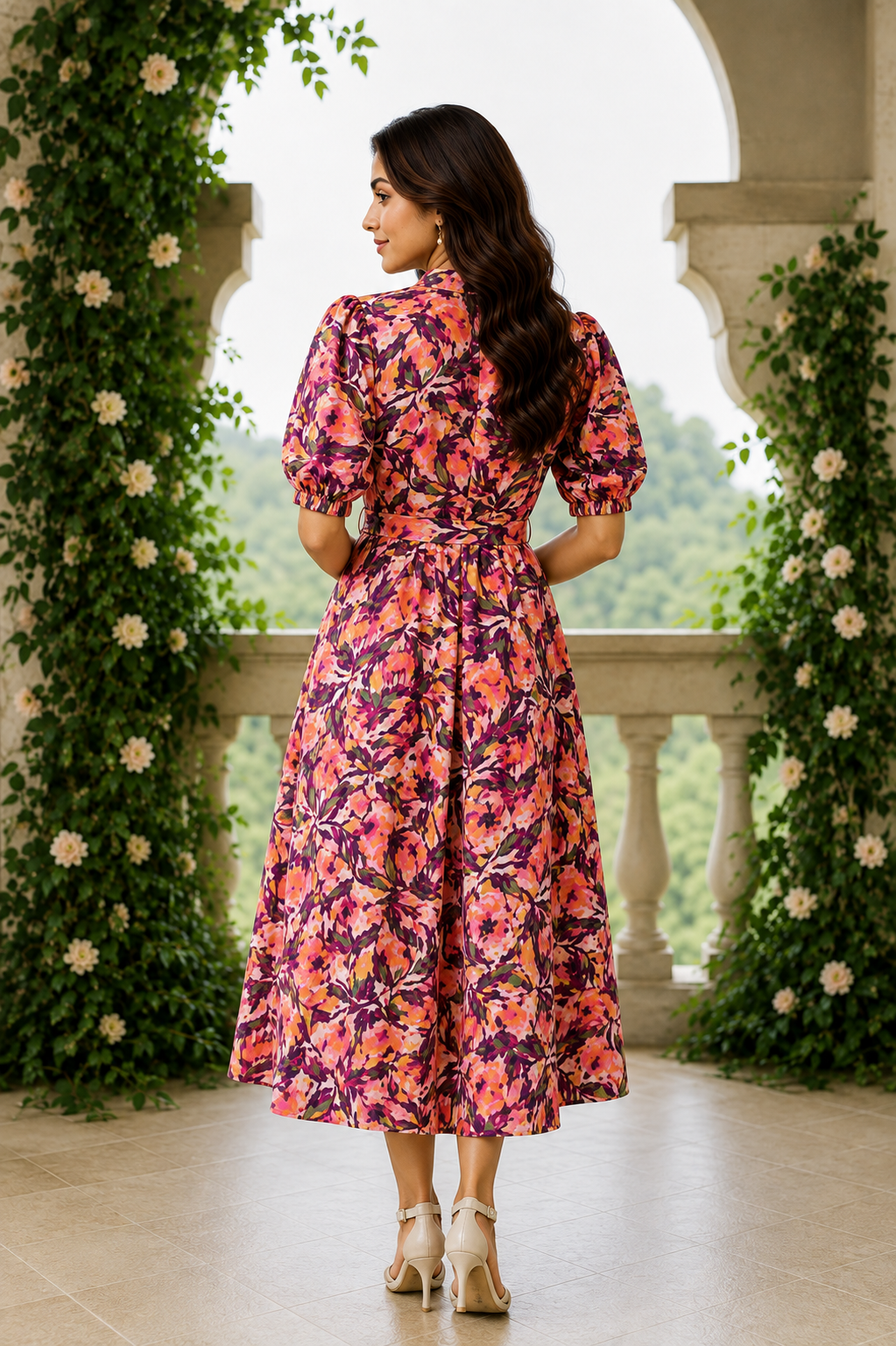 Floral Fit & Flare Midi Dress