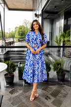 Floral Belted Midi Dress