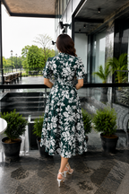 Floral Belted Midi Dress