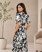 Floral Belted Midi Dress