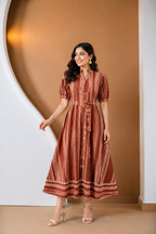 Premium Printed Belted Dress
