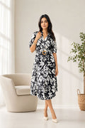 Floral Belted Midi Dress